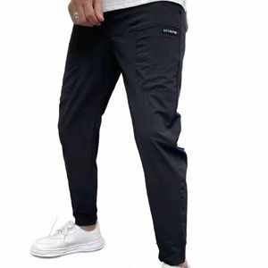 Mens Skinny Cargo Pants High Stretch Multi-Pocket Sweatpants Solid Color Casual Work Outdoor Joggers Trousers Spring New Fi J8tk#