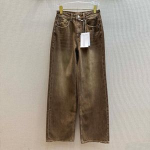 سراويل جينز للسيدات العلامة التجارية khaki مستقيم الساق الدنيم إسقاط ملابس التوصيل الملابس oty5v