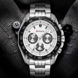 2020 Curren 8077 Sprzedawanie zegarków męskich Analog kwarcowy Klasyczna modna stal nierdzewna Mężczyźni Watch OEM Montre de Luxe214o