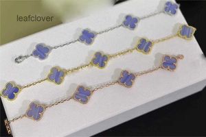 Designer smycken Cleef Vanly Armband Clefly Luxury Brand Love Clover Charm Armband för kvinnor Purple Stone Turkiet Konsekvent tennis Nagellärare Weddin