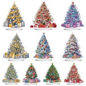 Stich Weihnachtsbaum Tischdekoration Ornament Spezielle Form + Runde Diamantmalerei Kristallmalerei Desktop-Kit für Home Office Desktop-Dekoration