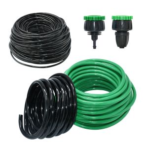 Rollen 2m50m 4/7mm 8/11 9/12mm Gartenbewässerung PVC-Rohr Mikrobewässerungsschlauch Sprinkler mit 1/2'' 3/4'' Gewindeanschluss