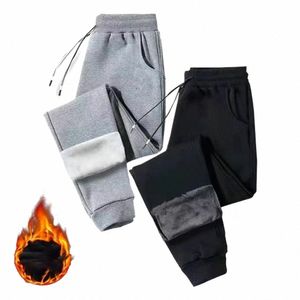 winter Mens Fleece Lined Tight Track Pants Thick Warm Knitted Sweatpants Casual Pants Active Running Jogger Pants Gym Trousers 83J1#