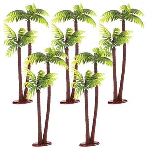 Decorative Flowers 5Pcs Miniature Tree Cake Topper Trees Tank Plants Model Hawaii Summer Party Decoartion