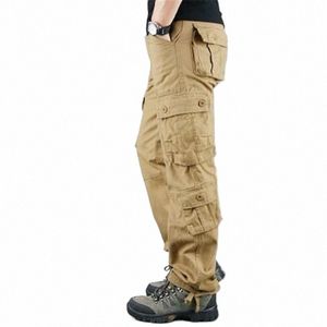 FI Militärstil Herrlastbyxor Casual Multi Tickets Tactical Military Pants Spring Cott Army Trousers Men 8 Pockets K8Br#