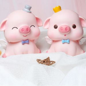 Boxes Piggy Bank for Kids Bedroom Decoration Cartoon Angel Pig Money Boxes Coins Saving Money Case Children Birthday Gift Ornaments