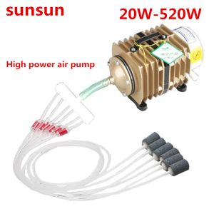 Accessori SUNSUN ACO001 ACO002 20W520W compressore d'aria elettromagnetico portatile koi fish tank bolla Acquario pompa di aria stagno aeratore