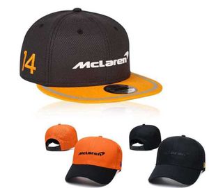 Ball Caps Streetwear Outdoor Spor Otomobil Takımı F1 Yarış Şapkası Beyzbol Kapağı Pamuk Pamuk İşlemeli Snapback McLaren Rozeti Motosiklet E78