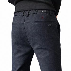 Осень-зима Новые толстые повседневные брюки мужские Busin Fi тонкие эластичные черные, синие, серые брендовая одежда матовые брюки мужские 28-38 P8kh #