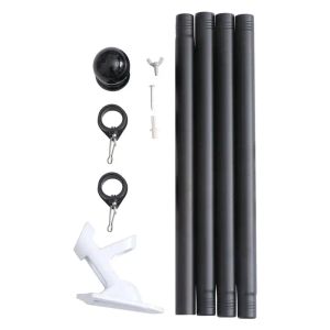 Accessories 1 Set 6FT Wall Mount Flag Pole Porch Yard Flag Pole With Bracket Professional Outdoor Spinning Flagpole Kit Flag Rod Parts
