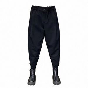 2023 Casual Loose Ruit Pants Men Simple Wild Korea Fi Męskie spodnie Homme Solid High Street New Men's Clothing Pants G1ya#