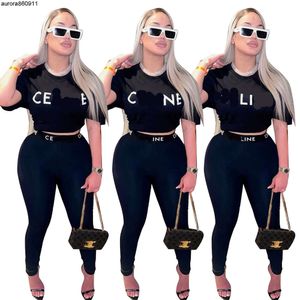 Luxur Designer Chic Womens Tracksuits Sports Set Woman Pieces Letter Mönster Två Peice Matching Set Party Night Birthday Outfits Festival Brand Clothing