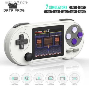 Portable Game Players Data Frog 3-inch I SF2000 portable handheld game console with built-in 6000 game retro video game console supporting AV output Q240326