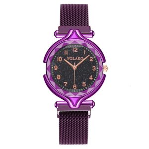 Quartz Starry Sky, Digital Women's Watch, Magnet Magnet och Magnet Strap