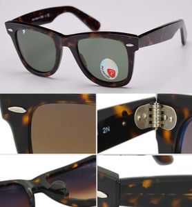 Классические мужские и женские солнцезащитные очки с поляризацией 50 мм, квадратная ацетатная оправа, солнцезащитные очки со стеклянными линзами UV400, в комплект входит черная или коричневая кожа6864137