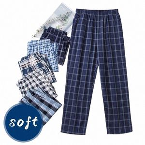 Nanjiren cott xadrez calças de pijama para adluts mobiliário doméstico cott calças cott pijama masculino dormir inferior casa wear s0V8 #
