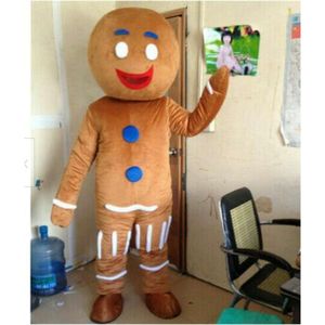 Mascot Costumes Halloween Christmas Popular Gingerbread Man Mascotte Cartoon Plush Fancy Dress Mascot Costume