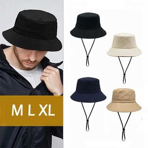 aded mens large-sized sun hat womens blank fisherman hat pure cotton Panama hat Plus size bucket hat 54-57cm 57-60cm 60-63cmC24326