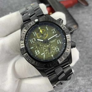 Rostfritt PVD 316L CASE WACKES MEN AVENGER Quartz Chronograph 45 Night Mission Watch Steel Clasp Mens Chronomat Airborne Track WR221I