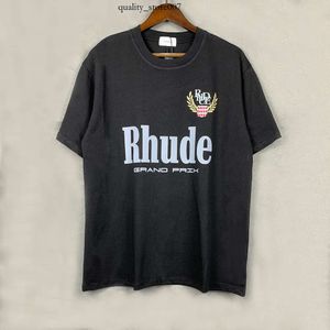 Rhude T-shirt męscy designerka koszulka Teks treningowe dla mężczyzn duże koszulki T-shirt 100%bawełny Rhude 872