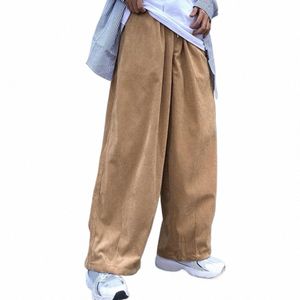 男性のズボンはまっすぐ広い脚の固形色の日本のスタイルレトロエラスティックウエストポケット深い股間のカジュアルLGズボンt3ic＃