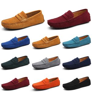 Män casual skor espadrilles trippel svart vit brun vin röd marin khaki mens mocka läder sneakers glid på båt sko utomhus platt kör jogging promenad 38-52 A020