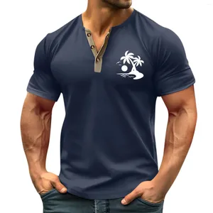 T-shirt da uomo Camicia elegante moda stampata per uomo Combo scollo a V maniche corte camicetta estiva slimfit Camisas De Hombre