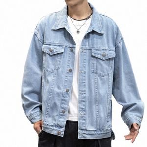 Nowa kurtka dżinsowa mężczyźni Vintage Jean Coats Streetwear Fi Jean Jacket Men Down Down Down Denim Cote Oreshewear Bomber Jacket B3pu#