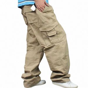 Geniş bacak hip hop pantolon erkekler gevşek açık pamuklu harem pantolon kargo pantolon gevşek bol pantolon sokak kıyafeti joggers pant o6yb#