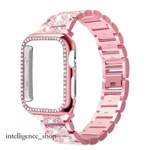 Diamond Watch Band Diamond Watch Case + Bling Pasek do zegarków 40 mm 44 mm 41 mm 45 mm 38 mm 42 mm Diamonds Metal Bransoleta Iwatch Series 383