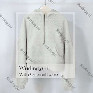 Completi da yoga Lu Felpe con cappuccio fitness da donna Giacca da corsa Donna Sport Scuba Donna Felpa con mezza zip Cappotto corto ampio e spesso con foro per il pollice in pile Abbigliamento sportivo 825