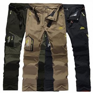 summer Casual Stretch Pants Men Removable Quick Dry Tactical Short Breathable Waterproof Tourism Trousers Cargo Thin Pants 6XL E8yH#