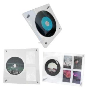 Moldura de acrílico transparente para foto, porta-cd, suporte para cartão fotográfico idol kpop, porta-cartão magnético, protetor de cds, decoração do quarto