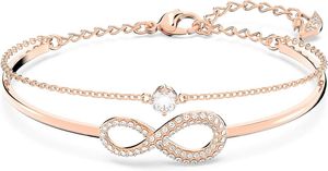 SWAROVSKI Infinity Twist Schmuckkollektion, Armbänder, Halsketten, Rhodium-Roségold-Finish, klare Kristalle