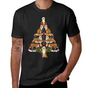 Erkek Tank Tops Tiger-Christmas-Tree-Snow-Funny-Tiger-Xmas-Fift T-Shirt Bluz Sevimli Tişörtlü Erkekler