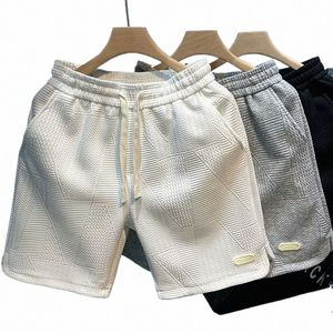 summer Running Shorts Men Casual Jogging Sport Short Pants Wave Pattern Solid Color Drawstring Loose Dry Gym Sports Shorts s7ue#