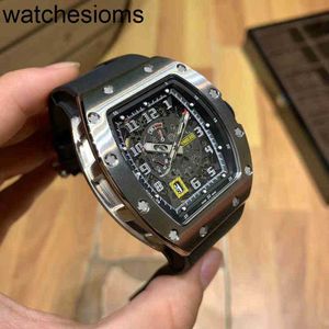 Richamill Szwajcarski ZF Fabryka Watch Technologia Business Rekretowa Kalendarz Mechaniczny Spersonalizowany wydrążony w męce Full-Automatyczny zegarek Tidal Tape Tape Qybo