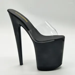 Танцевальная обувь LAIJIANJINXIA, модель 20 см/8 дюймов, верхняя часть из ПВХ, пикантные экзотические женские вечерние тапочки на высоком каблуке и платформе, E028