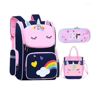 School Bags Elementary For Girls 6-12 Years Kids Hand Cute 3D Cartoon Backpack Student Book Pen Pencil