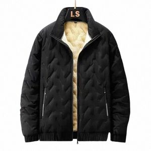 2024 New Winter Jacket Men Thermal Lined Thick Warm Fleece Jacket Male Coat Turn Down Collar Parkas Korean Outerwear Mens Jacket d0Wk#