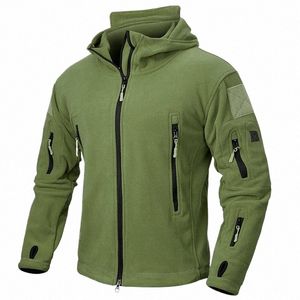 winter Military Tactical Fleece Jacket Men Warm Polar Outdoor Hoodie Coat Multi-Pocket Casual Sport Army Jacket T8Q7#