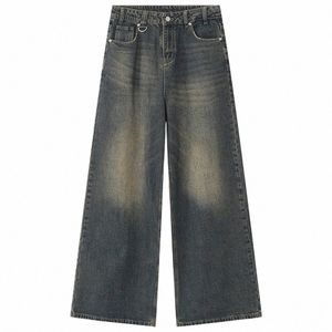 Vintage Blau Lose Denim Hosen Männer Retro Gerade Baggy Jeans 2023 Breites Bein Lässige Schwarze Jeans Hosen n4JT #