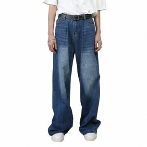 Mens Straight Trendy Wed Vintage Denim Solto Casual Hip Hop Calças Jeans Perna Larga Masculino Oversize Baggy Jeans Calças 72LB #