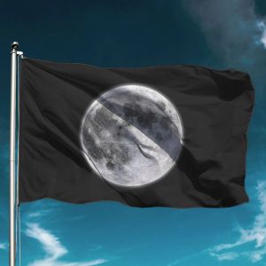 Acessórios bandeira da lua engraçado espaço segurar banner voando poliéster ao ar livre decoração do jardim cenário de parede