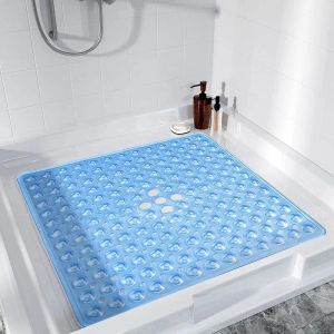 Mats 53*53 cm fyrkantig nonslip badrumsmatta pvc duschmatta med sugkoppla som due hål barn badrum antislip badkar matta