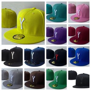 Unisex Designer Size Baseball Football Flat Casual Caps N Y Letter Embroidery Cotton All Teams Sport World Patched Full spring and fall Closed Ed Hats