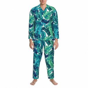 Pyjama-Sets mit tropischem Druck, Herbst, Funky Banana Leaf, tägliche Nachtwäsche, Paar, 2 Stück, Vintage, Oversize-Nachtwäsche, Geburtstagsgeschenk 536w#