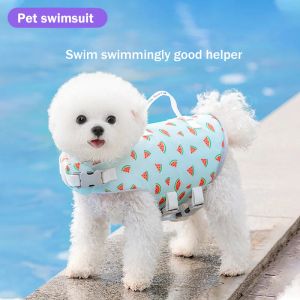 Västar reflekterande ränder hund livjacka justerbara remmar säkerhet hundväst för poolpartier och strandturer simning vattenaktiviteter