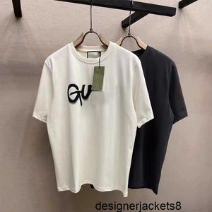 Designer Rätt version skiljer marknaden Personlighet Enkel och mångsidig GU Tryckt bomulls kortärm T-shirt mode Neutral lös tee 93KE