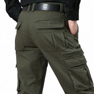 men's Cargo Pants Spring Autumn Casual Cott Pants Multi-pockets Tactical Straight Trousers Men Army Military Pantal Homme F6lp#